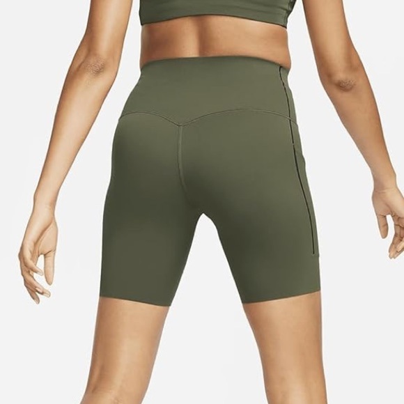 NWT Nike Universa Women’s High Rise 8” Shorts in Cargo Khaki in size Small - Picture 4 of 9